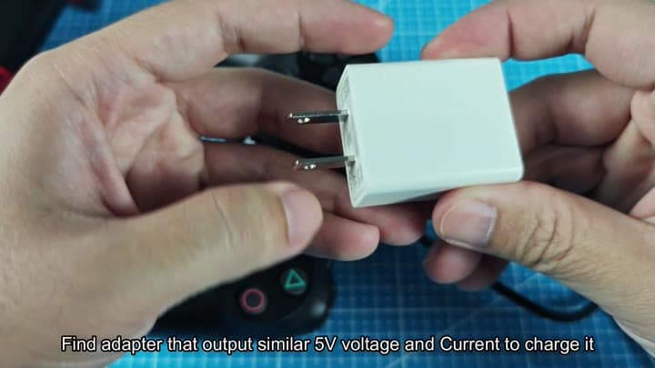 White wall adapter plug view White wall adapter plug view