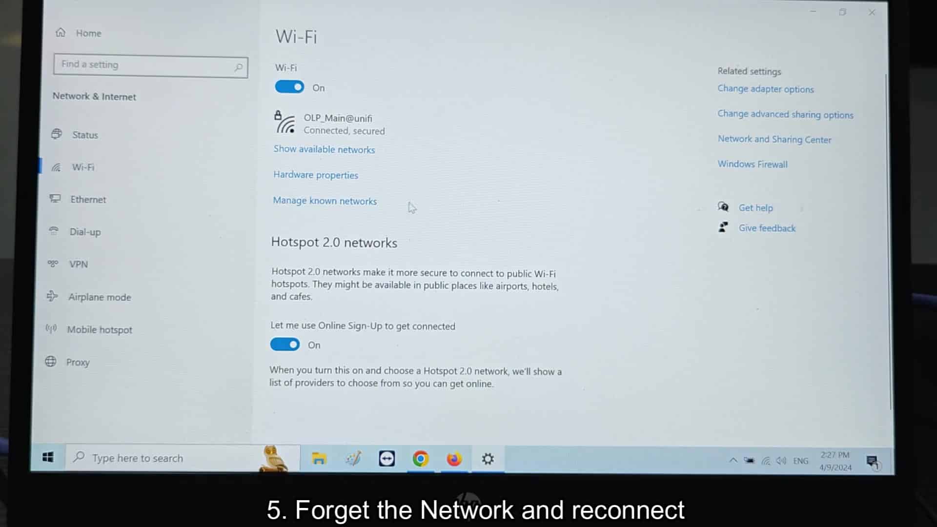 Windows known networks list search box Windows known networks list search box