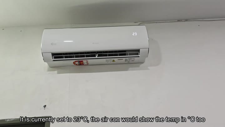 AC unit display showing 23 degrees Celsius AC unit display showing 23 degrees Celsius