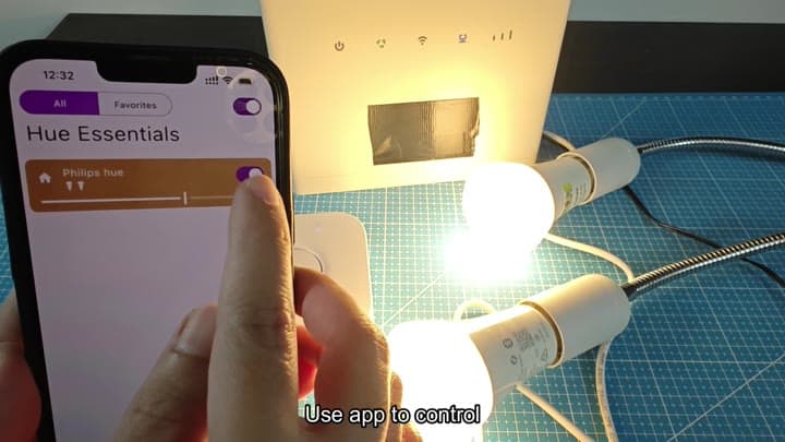 Adjusting bulb brightness via smartphone app slider Adjusting bulb brightness via smartphone app slider