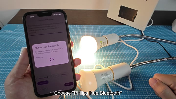 App interface for Philips Hue Bluetooth setup App interface for Philips Hue Bluetooth setup