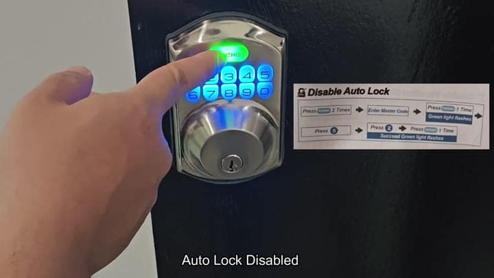 Auto lock feature successfully disabled Auto lock feature successfully disabled
