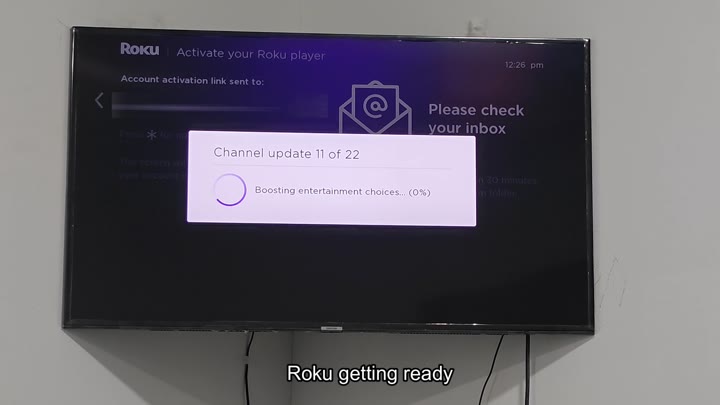 Channels updating in progress on screen Channels updating in progress on screen
