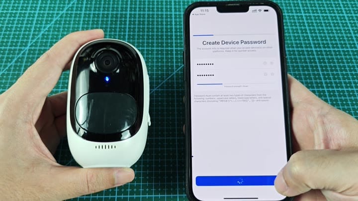 Creating device password in app Creating device password in app