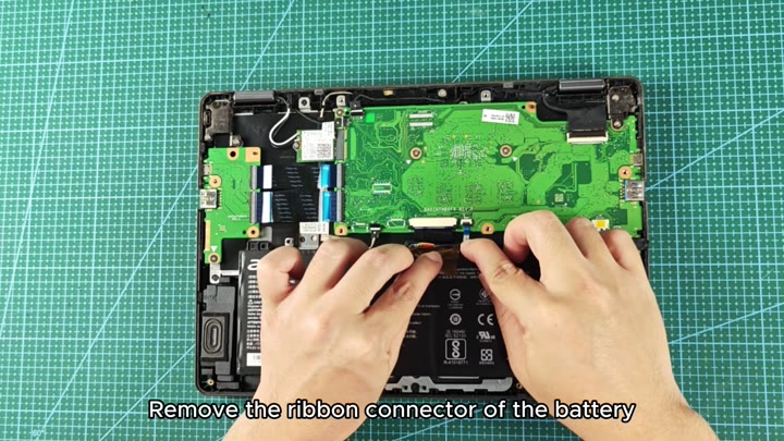 Disconnecting battery ribbon connector Disconnecting battery ribbon connector