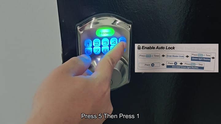 Entering code on illuminated keypad Entering code on illuminated keypad