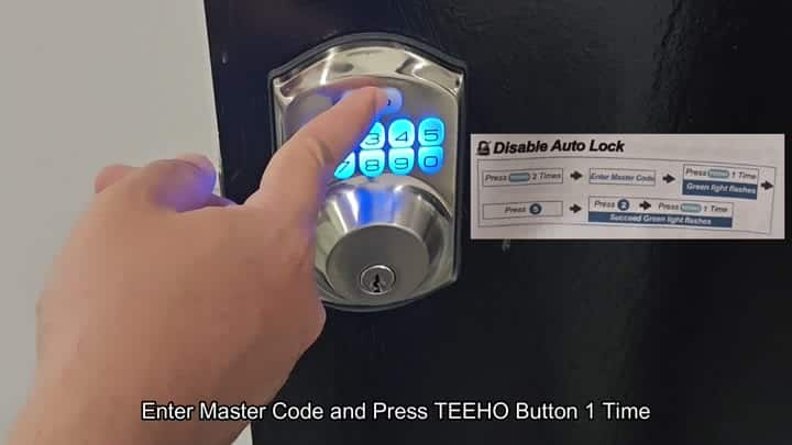 Entering master code to disable lock Entering master code to disable lock