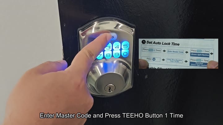 Fingers pressing blue lit keypad buttons Fingers pressing blue lit keypad buttons