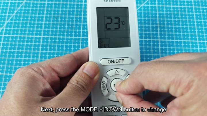 Gree remote showing Celsius mode settings Gree remote showing Celsius mode settings