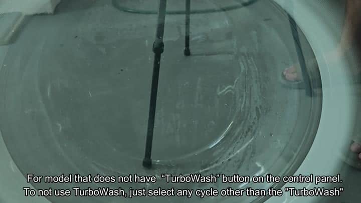 Inside drum with water and suds Inside drum with water and suds