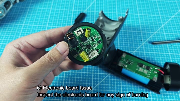 Inspecting circuit board for burning signs Inspecting circuit board for burning signs