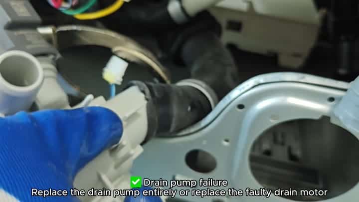 Inspecting drain pump motor assembly Inspecting drain pump motor assembly