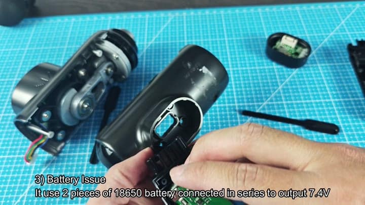 Internal 18650 batteries connected in series Internal 18650 batteries connected in series