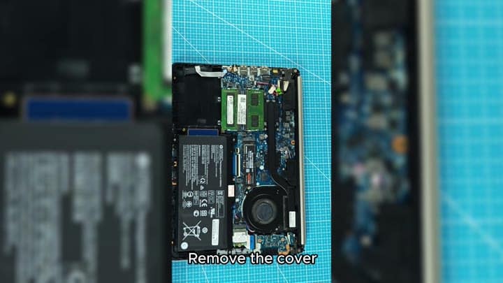 Laptop internals with battery and RAM Laptop internals with battery and RAM