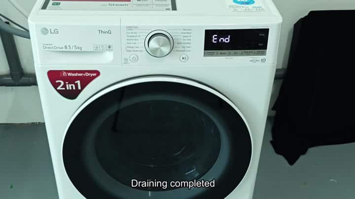LG washer display showing cycle end LG washer display showing cycle end