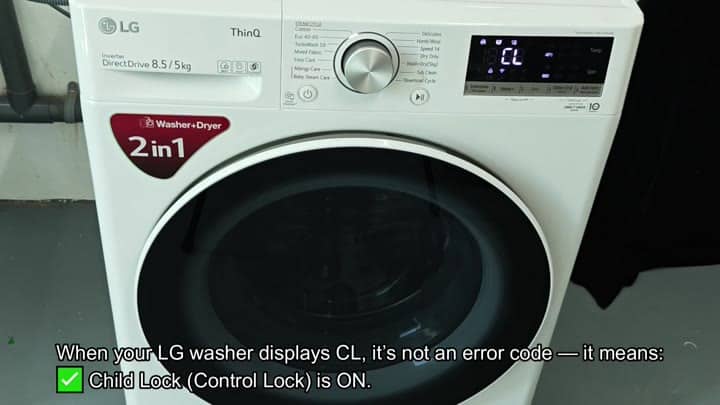 LG washer display shows CL code LG washer display shows CL code