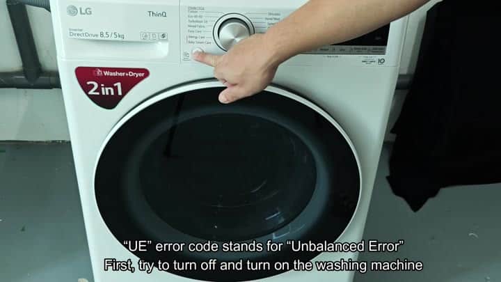 LG washer displays UE unbalanced error LG washer displays UE unbalanced error