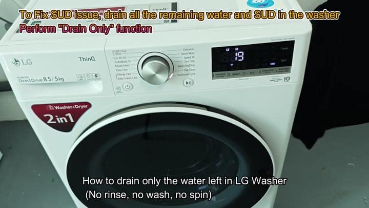 LG washer drain only for suds LG washer drain only for suds
