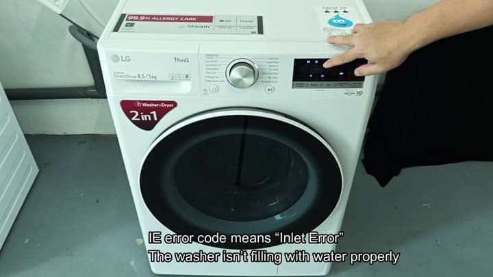 LG washer IE error code display LG washer IE error code display