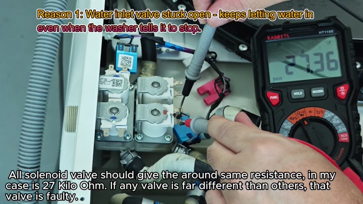 Multimeter testing solenoid valve resistance Multimeter testing solenoid valve resistance
