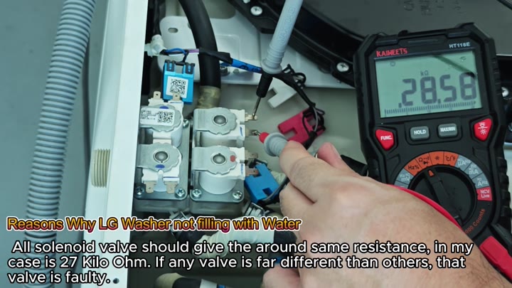 Multimeter testing solenoid valve resistance Multimeter testing solenoid valve resistance