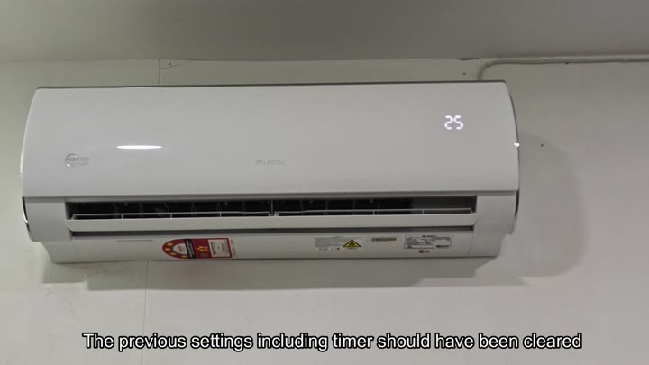 Panasonic AC display cleared to temperature 25 Panasonic AC display cleared to temperature 25