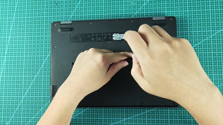Peeling label from Acer laptop bottom Peeling label from Acer laptop bottom
