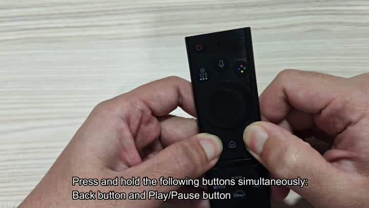 Press Back and Play/Pause buttons Press Back and Play/Pause buttons