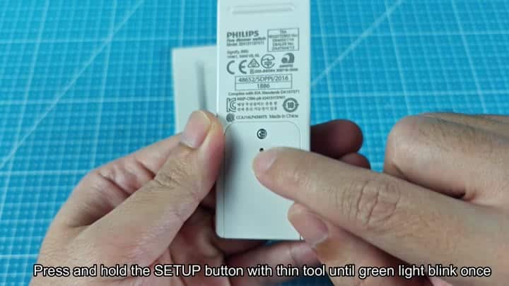 Press setup button on dimmer switch Press setup button on dimmer switch