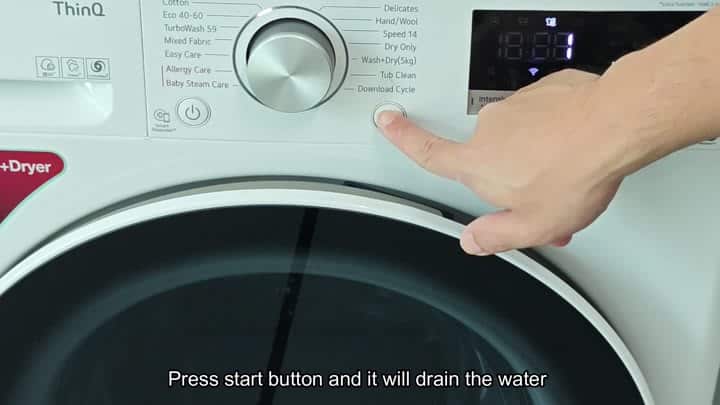 Press start to drain water Press start to drain water
