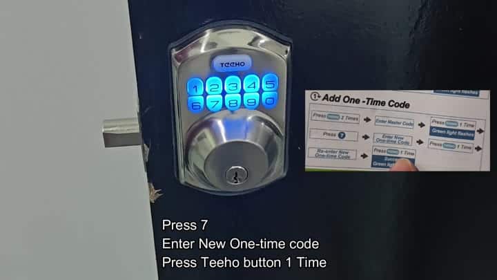 Pressing 7 to set a new one-time code Pressing 7 to set a new one-time code