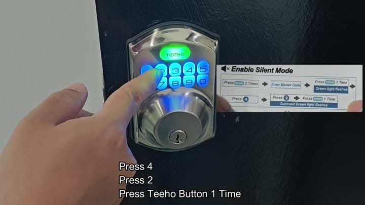 Pressing buttons to enable silent mode Pressing buttons to enable silent mode