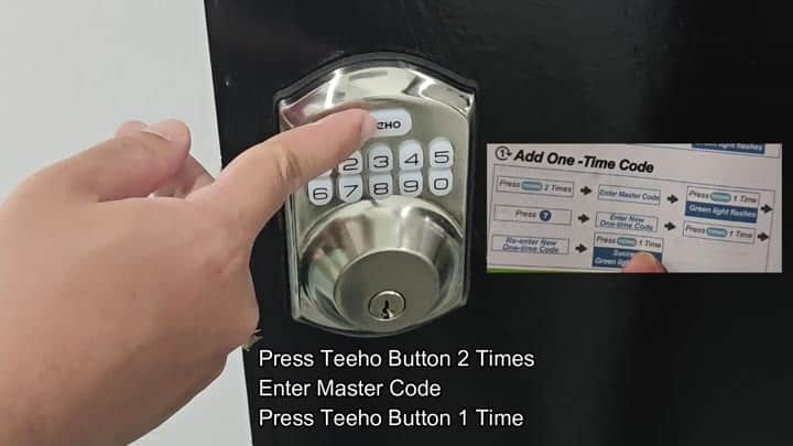 Pressing Teeho button twice and entering master code Pressing Teeho button twice and entering master code