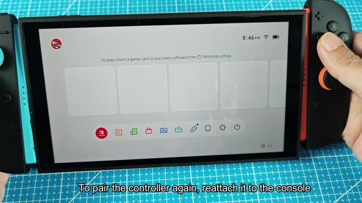 Reattaching controllers to console Reattaching controllers to console