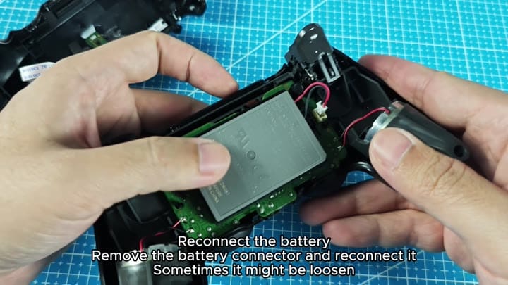 Reconnect battery connector carefully Reconnect battery connector carefully