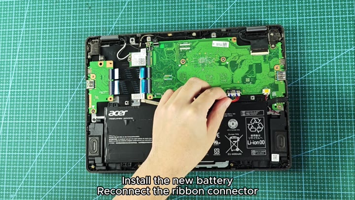 Reconnecting battery ribbon to motherboard Reconnecting battery ribbon to motherboard