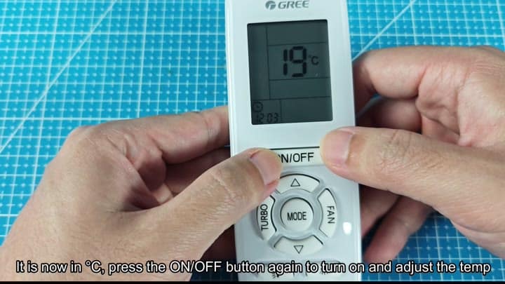 Remote confirms switch back to Celsius Remote confirms switch back to Celsius