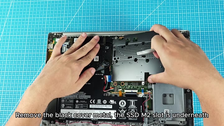 Removing black metal shield for SSD Removing black metal shield for SSD