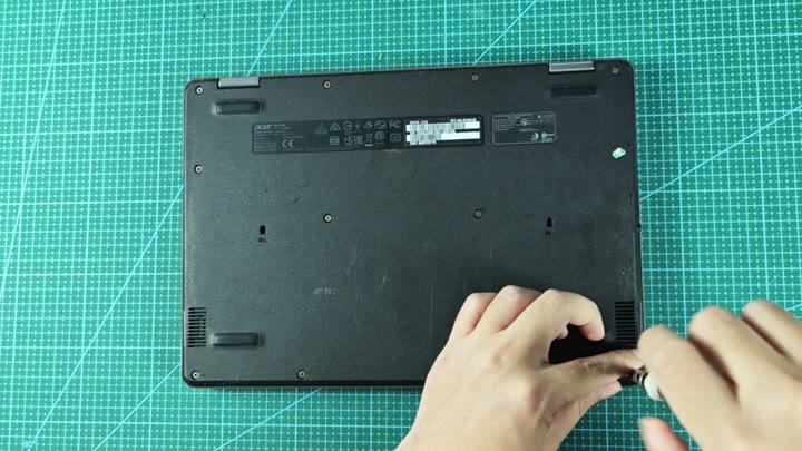 Removing screws from Chromebook hinge area Removing screws from Chromebook hinge area