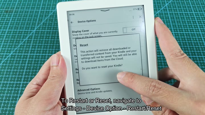 Reset confirmation dialog warning displayed Reset confirmation dialog warning displayed