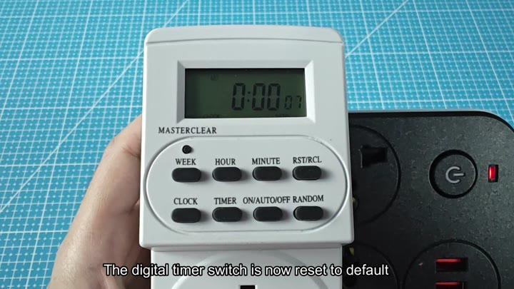 Reset timer showing default time settings Reset timer showing default time settings