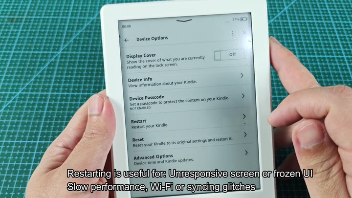 Restart and Reset options visible Restart and Reset options visible