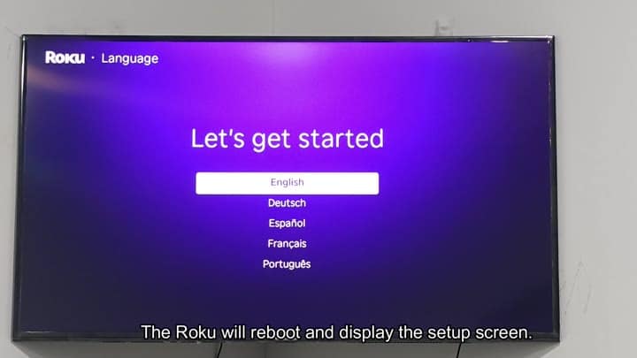 Roku setup screen language selection Roku setup screen language selection