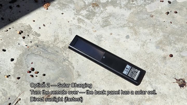 Samsung remote charging in direct sun Samsung remote charging in direct sun