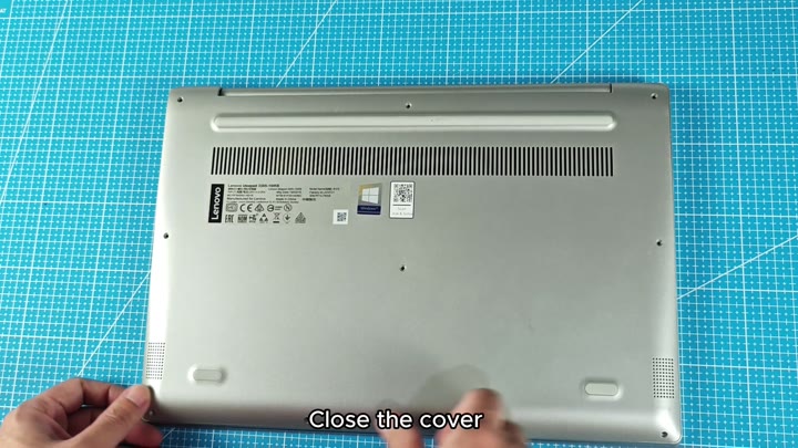 Securing cover on Lenovo laptop base Securing cover on Lenovo laptop base