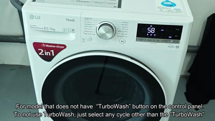 Selecting a non-TurboWash cycle instead Selecting a non-TurboWash cycle instead
