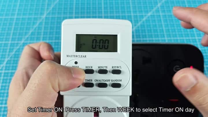 Selecting timer ON day on digital switch Selecting timer ON day on digital switch