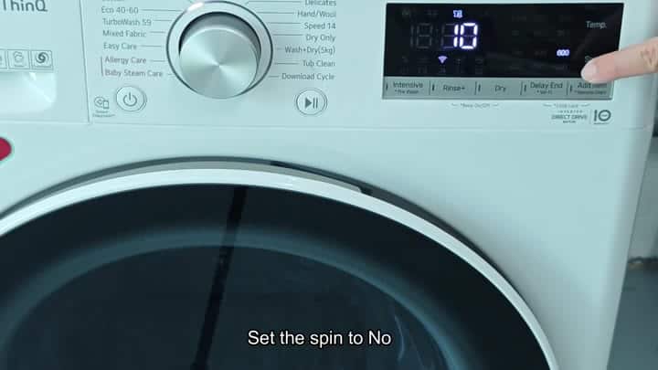 Set spin speed to No Set spin speed to No