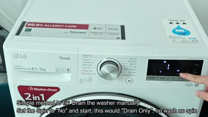 Setting spin to no for drain only Setting spin to no for drain only