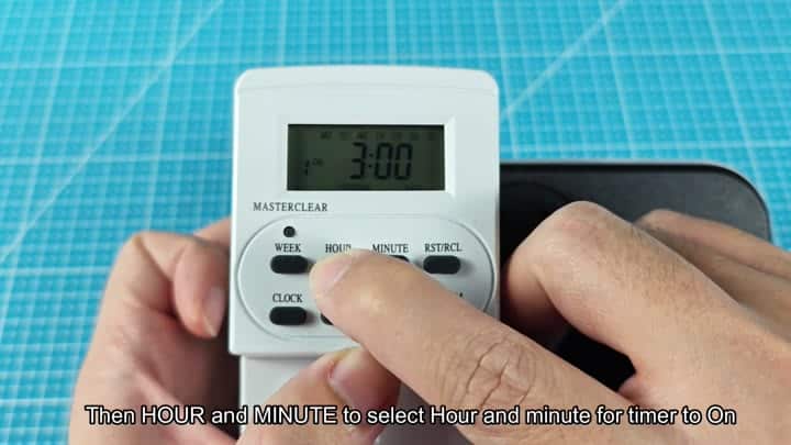 Setting timer ON hour and minute Setting timer ON hour and minute